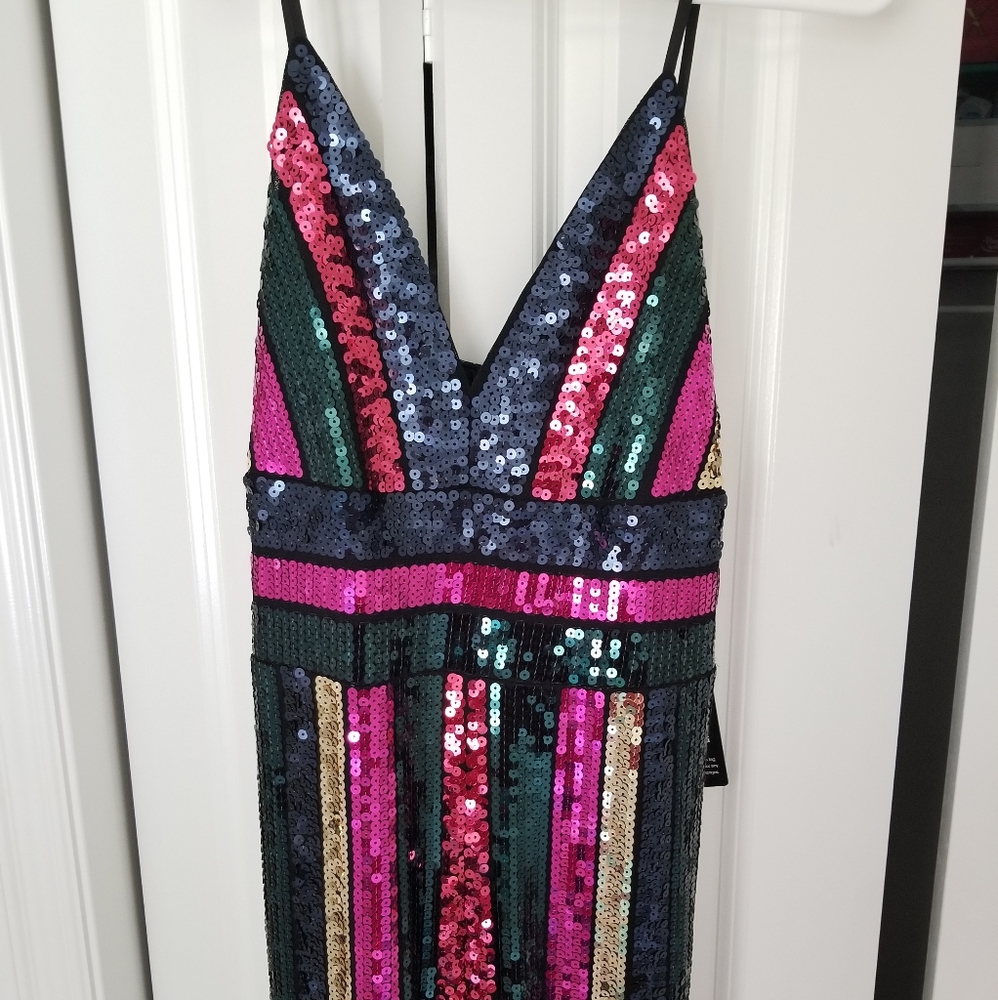 Sequin colorful cocktail jumpsuit